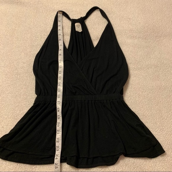 Free People Tank Top • We the Free Black Heat Wave Peplum Surplice Sleeveless - Picture 7 of 12